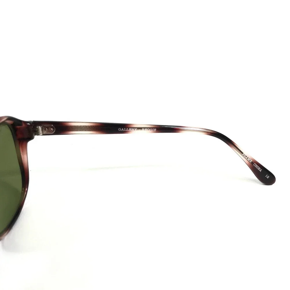 Kenmark Sunglasses REGGIE GREY MOTTLE Brown Pink Round Frames w/ Green Lenses